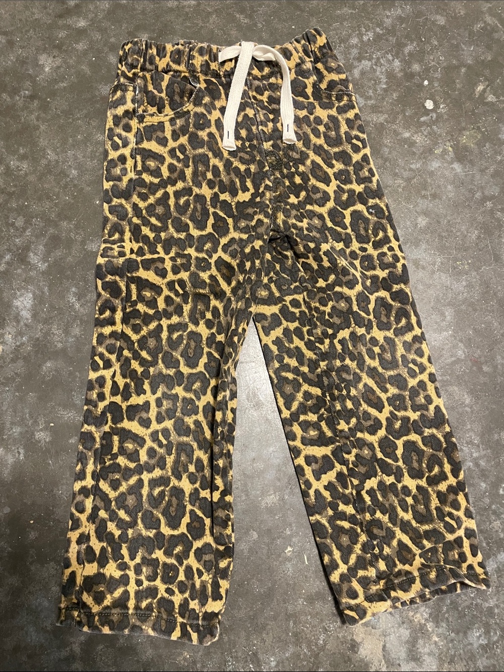 Leopard Print Drawstring Pants - Brown & Black